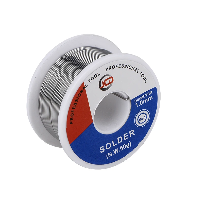 JCD Solder Wire Roll 0.6/0.8/1.0/1.2/1.5 MM 60/40 FLUX 2.0% 45FT Tin Lead Tin Wire Melt Rosin Core Solder Soldering Wire  50g