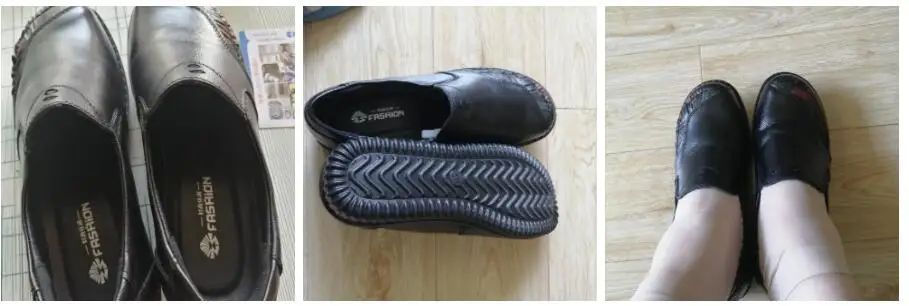 Echt leder Ballerinas Schuhe Frauen Vintage Luxus hochwertige Slipper Damen Mokassins lässig elegante Damen breite Schuhe – Detail 5