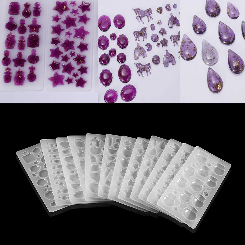 12 Styles Bubble Cabochon DIY Pendant Epoxy Resin Molds Dried Flower Decorative Craft Silicone Molds For Jewelry Making Supplies