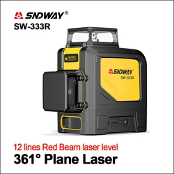 SNDWAY Laser Levels Green Laser Level 360 Degree 3D Self Leveling Vertical Horizontal Rotary Lasers 12 lines SW-333G Laser Level