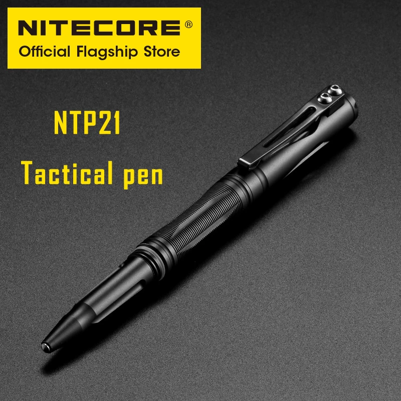 NITECORE-Bolígrafo táctico EDC portátil multifuncional de aleación de aluminio NTP21 para escritura de rotura de vidrio de emergencia,