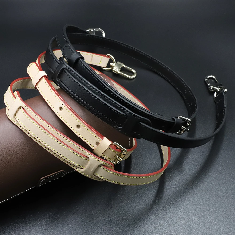 High Quality Genuine Leather Bag Strap Length 105CM-125CM Luxury Adjustable Shoulder Strap Black/Beige Women Bag Accessorie