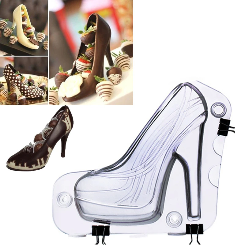 High Heels Cake Chocolate Mold Women Plastic Transparent Fondant Shoe Mould DIY Manual Baking Decorating Tools Dropshipping