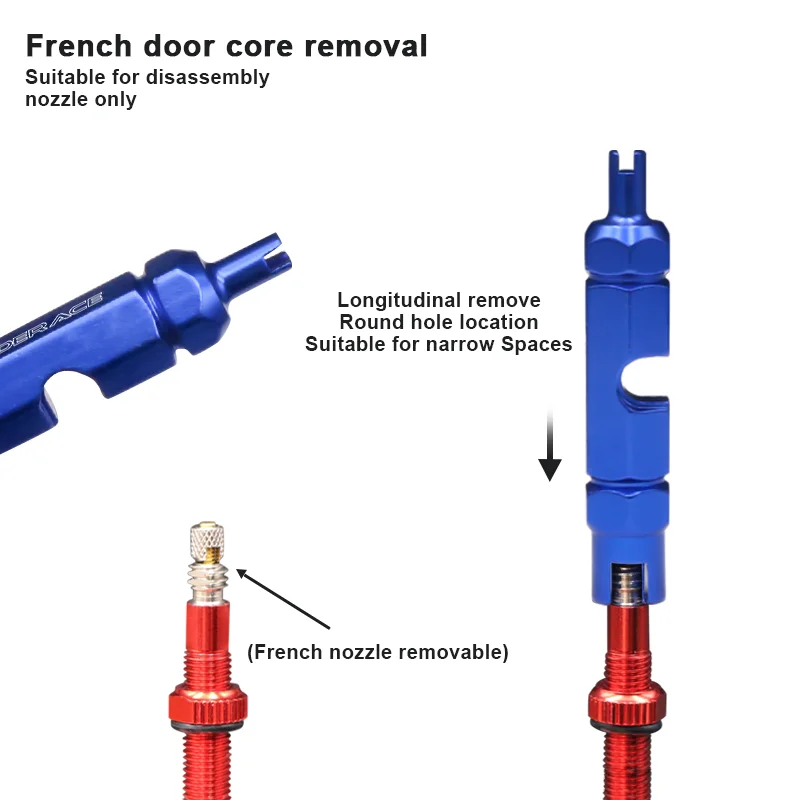 Bicycle Tire Nozzle Wrench MTB Valve Core Tool Cycling Double-head Portable Removal disassembly spanner Road Bike Repair Tools