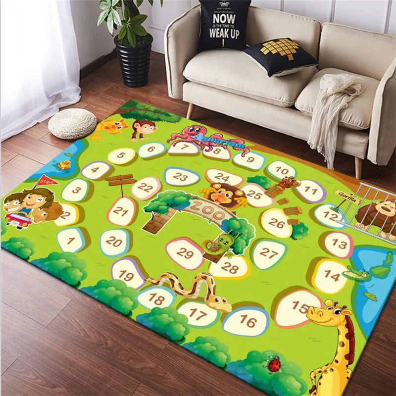 Funny Zoo Shaggy Anti-Skid Floor play Mats 3D Carpet Non-slip rug Dining Living Room Soft Kids Bedroom Mat Carpet