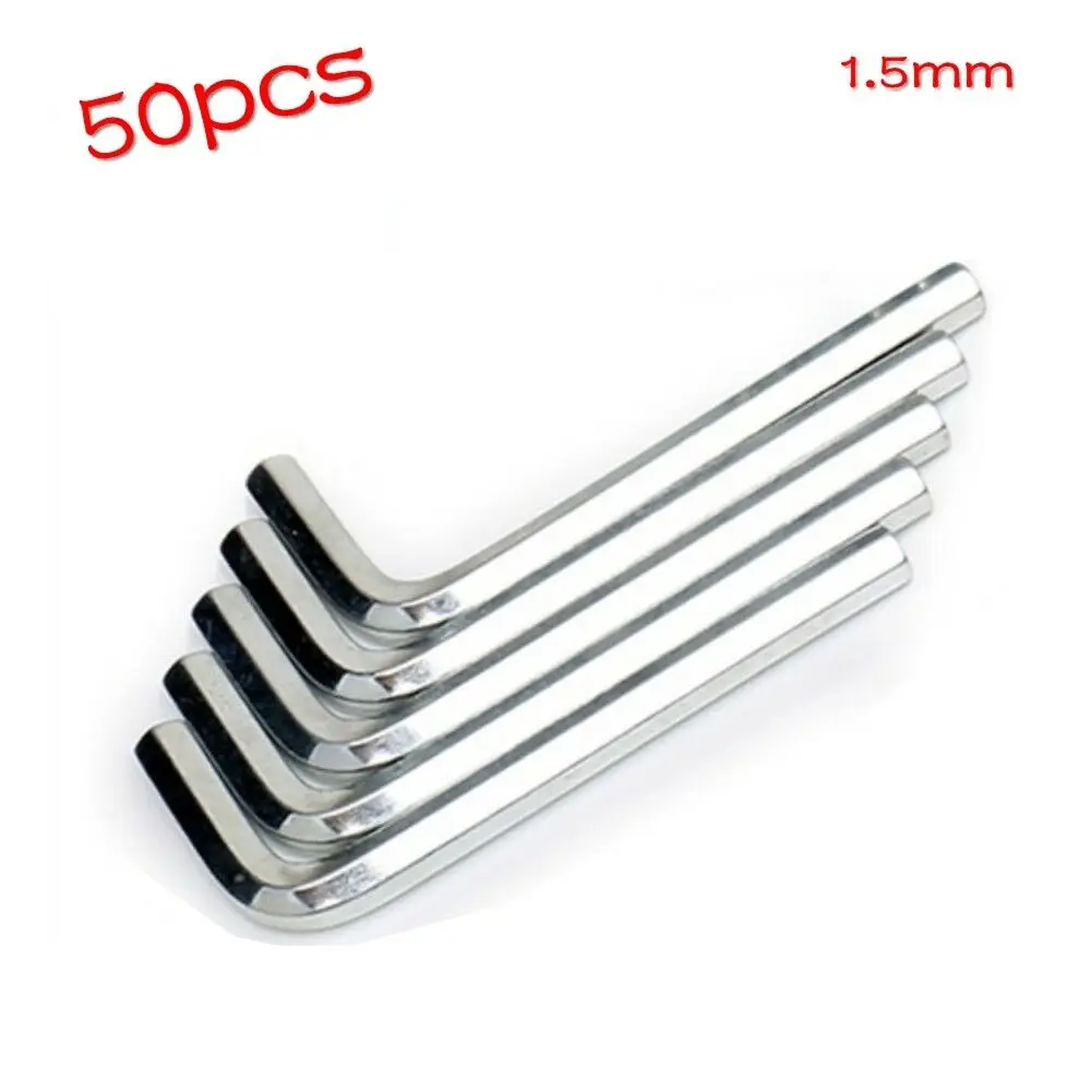 HIFI 50 Pcs L Shaped Hex Hexagon Key Wrench Screw Driver nickel plating Mini 1.5mm