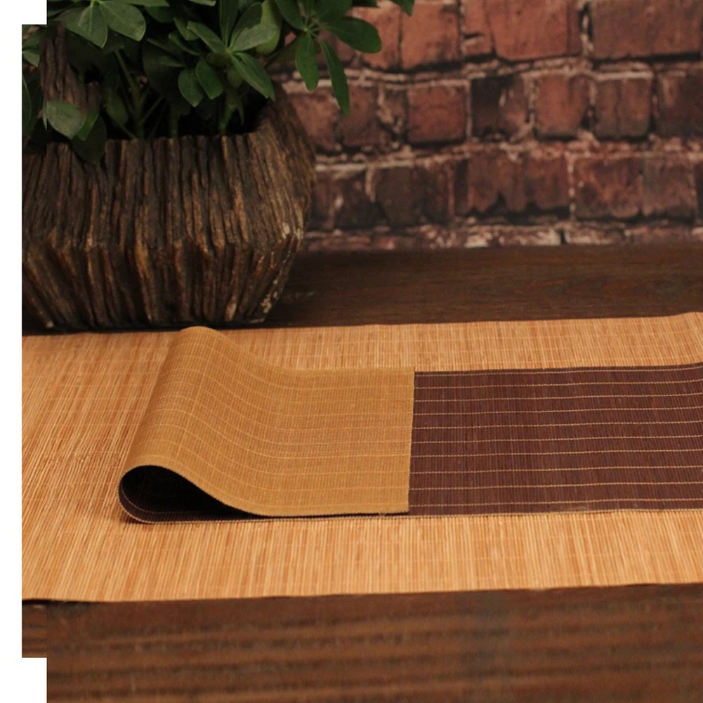 Natural Bamboo Table Runner Placemat Tea Mats Table Pad Ceiling Decor Home Cafe Restaurant Decoration Japanese Bamboo Mat