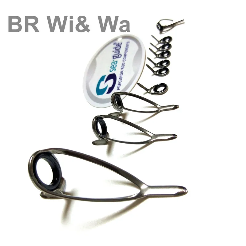 BR Wi & Wa-Sea Guide Kit for Fishing Rod Repair, High Leg Guide, 1 Set, 10Pcs, 8.8g Set