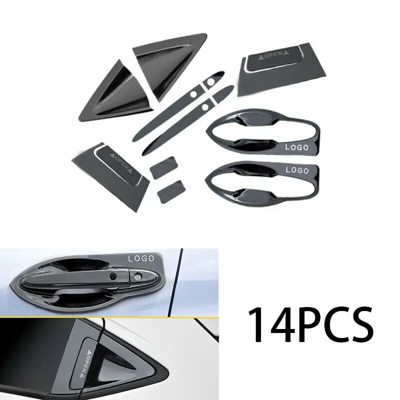 Black titanium Side Door Handle Bowl Moulding Cover Trim 14Pcs For Honda HR-V Vezel 2016-2020 Car Accessories