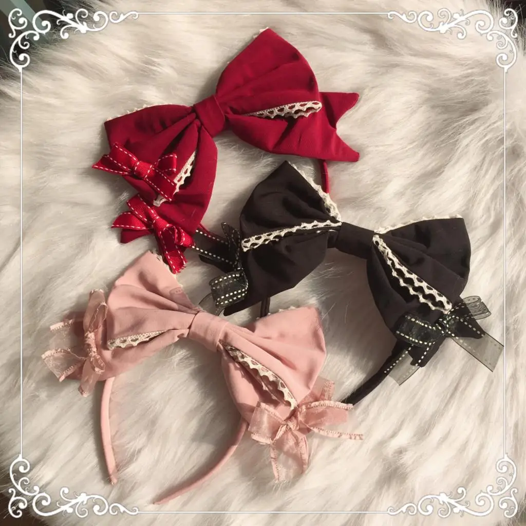 Lolita Bow Headband Japanese Style All-Matching Lolita Style Hair Accessories KC Handmade