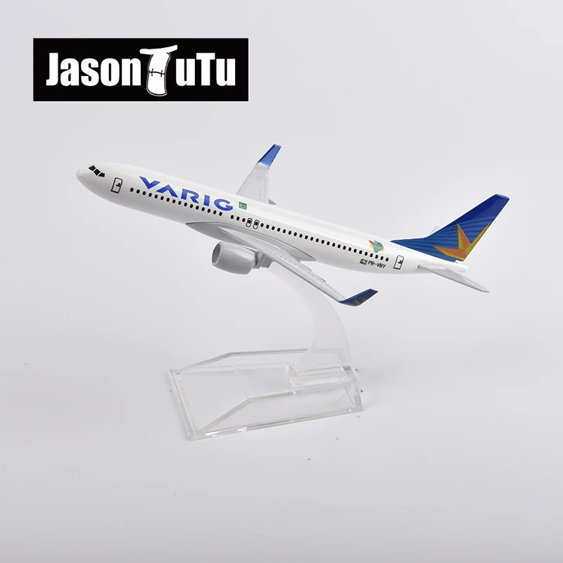 JASON TUTU 16cm BRAZIL VARIG Boeing 737-800 Airplane Model Plane Model Aircraft Diecast Metal 1/400 Scale Planes Dropshipping