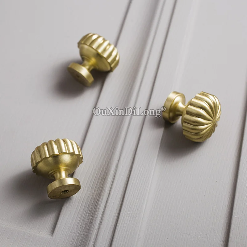 10PCS European Solid Brass Kitchen Door Furniture Handle Cupboard Drawer Wardrobe Wine Cabinet Pulls Handles & Knobs GF291