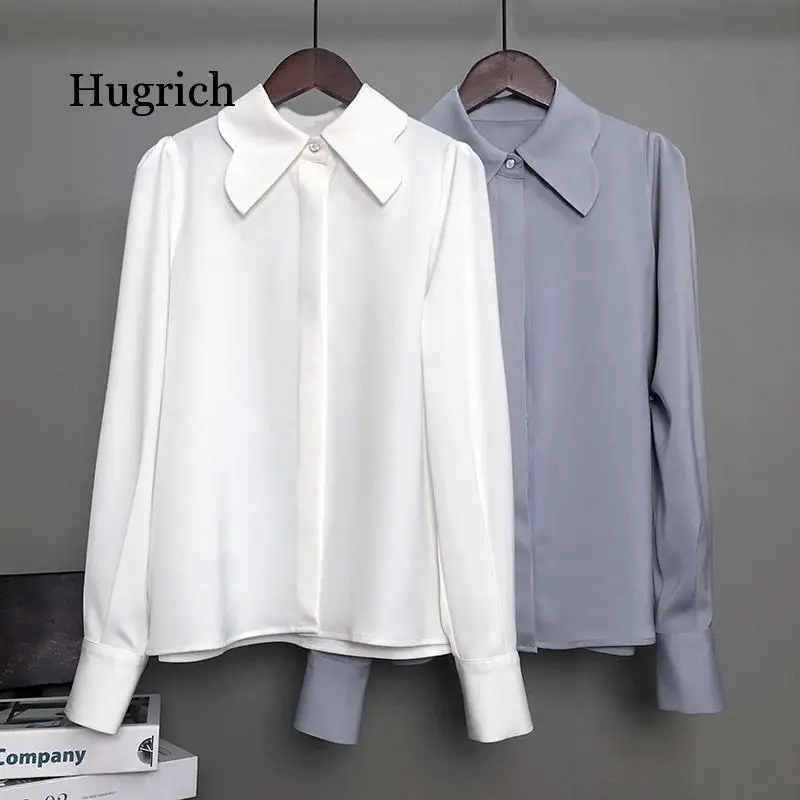 New Women's 2021 Spring Summer Girlish Shirt Butterfly Collar Sweet and Simple Elegant Design Commuter Shirt