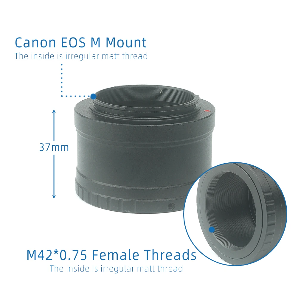 EYSDON M42 Female To Canon EOS M Mount Conversion Adapter T-Ring for Telescope Mirrorless Camera Adapter Photography