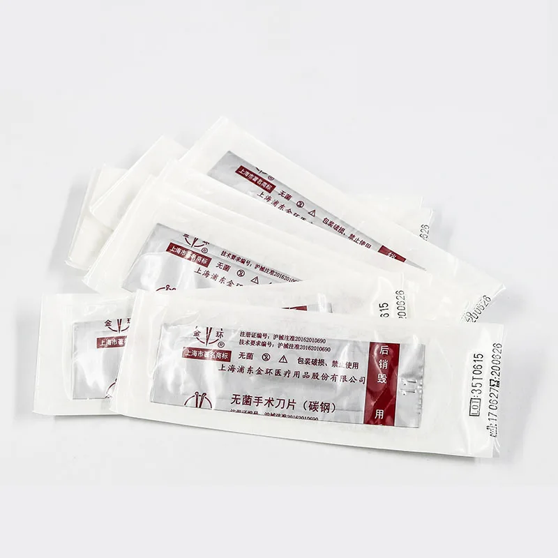 Shanghai Jinhuan Blade Plastic Chirurgie Steriele Medische Disposable Carbon Staal Wees Ronde Hoofd Onafhankelijke Blade