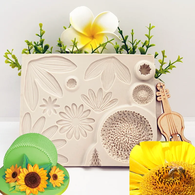 

Sunflower Leaves Silicone Mold Resin Kitchen Baking Tool Cake Dessert Lace Decoration DIY Chocolate Candy Pastry Fondant Moulds