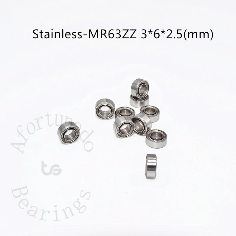 Łożysko ze stali nierdzewnej SMR63ZZ 10 sztuk 3*6*2.5(mm) metalowe szczelne części do urządzeń mechanicznych o dużej prędkości