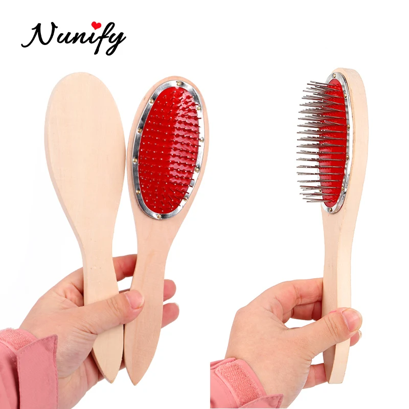 Nunify Large Wide Tooth Comb Metal Hair Brush Hair Wig Care Women Accessories Round Head Massage Brush Reduce Hair Loss Tool