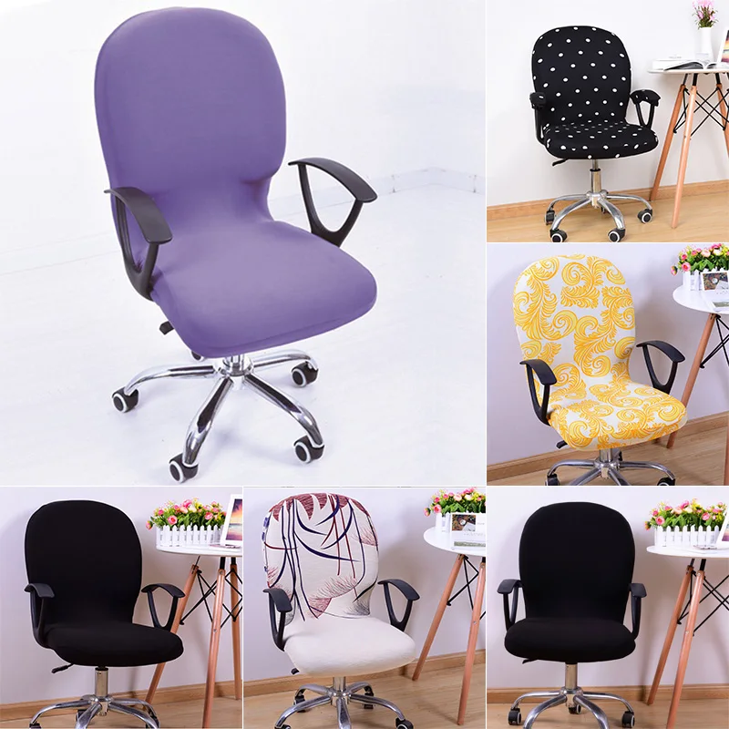 Swivel Chair Cover Stretchable Removable Computer Office Washable Rotating Lift xqmg Chair Cover Home Textile Garden 2021 New