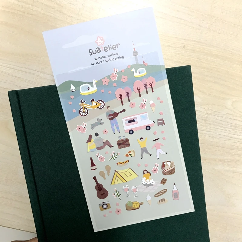 Korea pochodzenie Sonia DIY wiosna naklejki szczęśliwy dzień Scrapbooking kwiat żywności drzewo wykrojniki materiał papierowy Hobby Craft gorąca