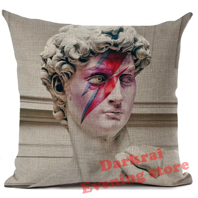 Cushion Cover Art Sculpture David Linen Pillow Cover Home Decoration Throw Pillows Car Sofa Decorative Pillowcase