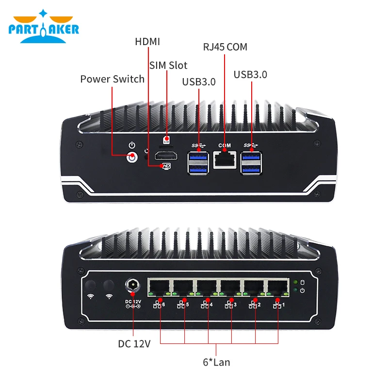 Imagem -06 - Participante-mini pc Intel i5 8250u Quad Core Fanless 3867u com Lan 6x1000m i7 8550u Firewall Pfsense