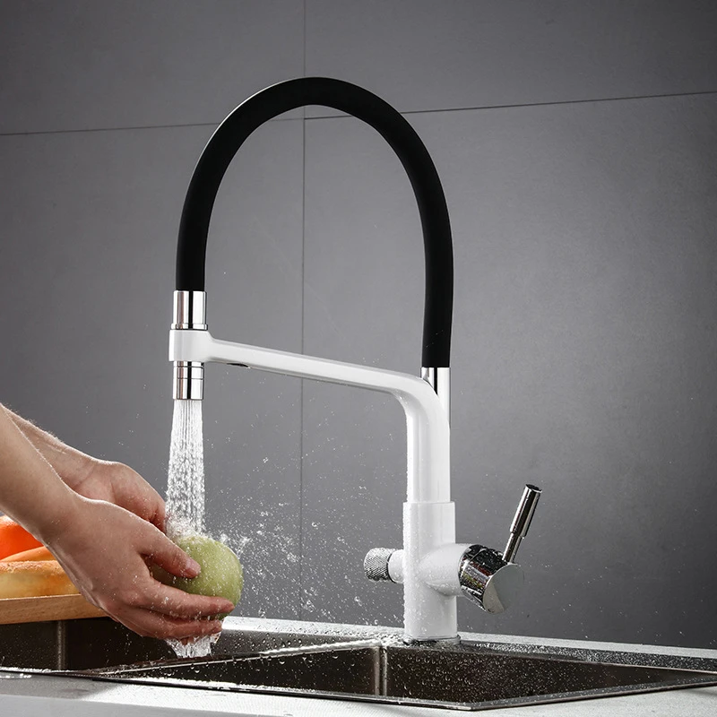 Kitchen Faucet Mixer Faucet Pull out Side Sprayer Dual Spout Sink Faucet Stream Sprayer Nozzle Deck Mounted Kitchen Sink Tap