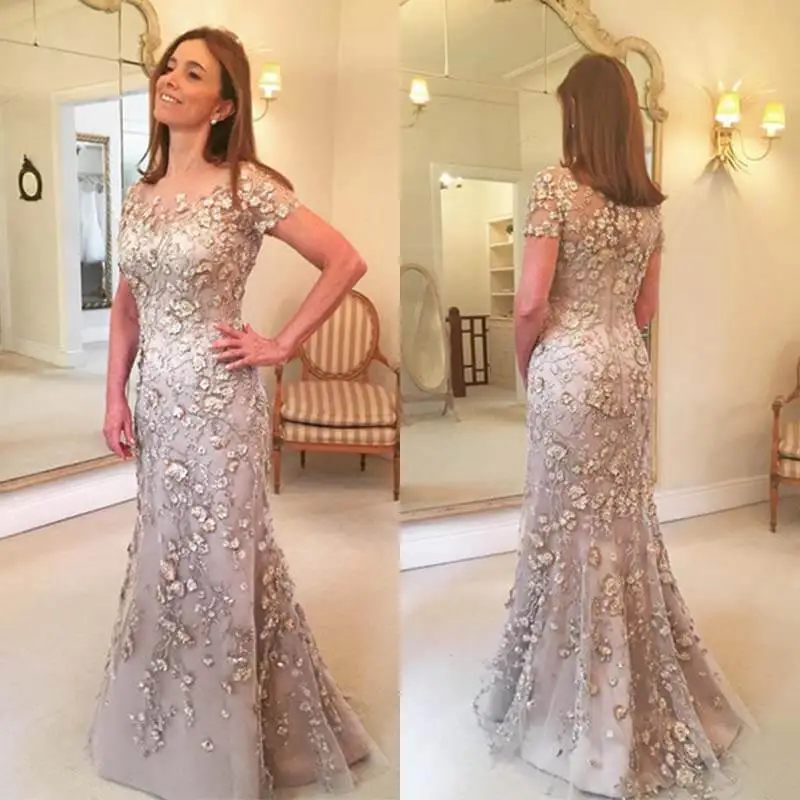 Customized Applique Floral Mother of the Bride Dresses 2024 Groom God mother Mermaid Evening Dresses Lace For Wedding Party New