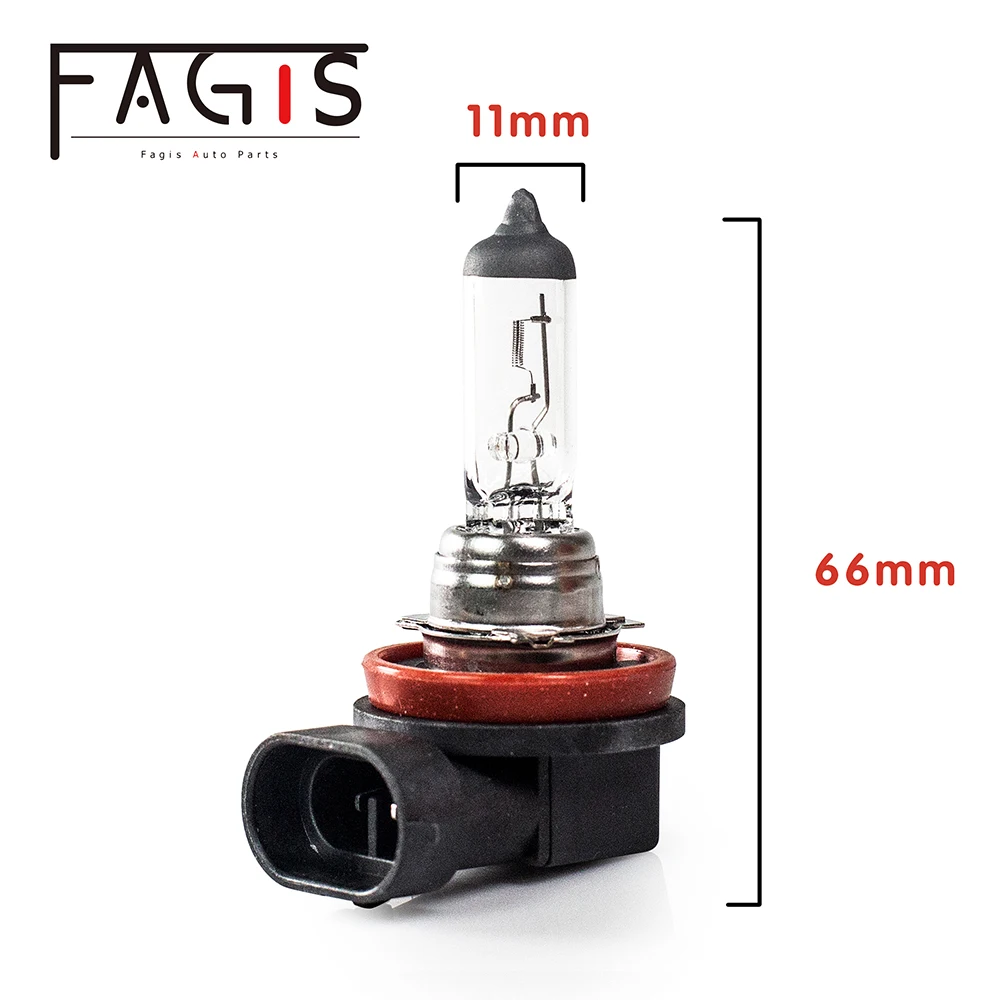 Fagis 2PCS Longlife H16 Halogen Bulb 12V 19W PGJ19-3 Base 3350K Car Fog Lights Clear Quartz Glass Auto HeadLight Lamp