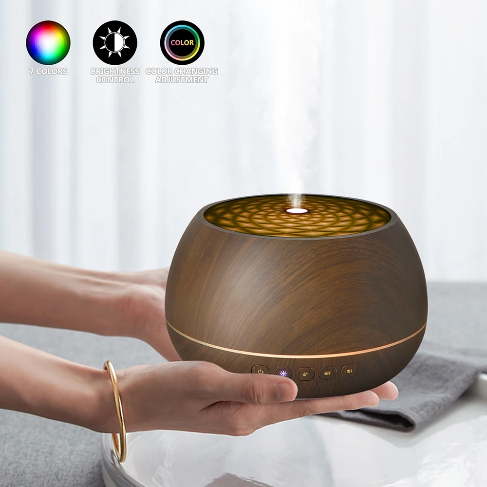 THANKSHARE 1000 ML Humidifier Aroma Diffuser Ultrasonic Air Essential Oil Humidificador 7 Color LED Light  Aromatherapy For Home