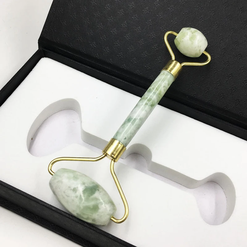 Natuurlijke Jade Gezicht Massager En Steen Facial Afslanken Lift Massage Jade Roller Voor Gezicht Kin Hals Schoonheid Huidverzorging Gereedschap huidverzorging