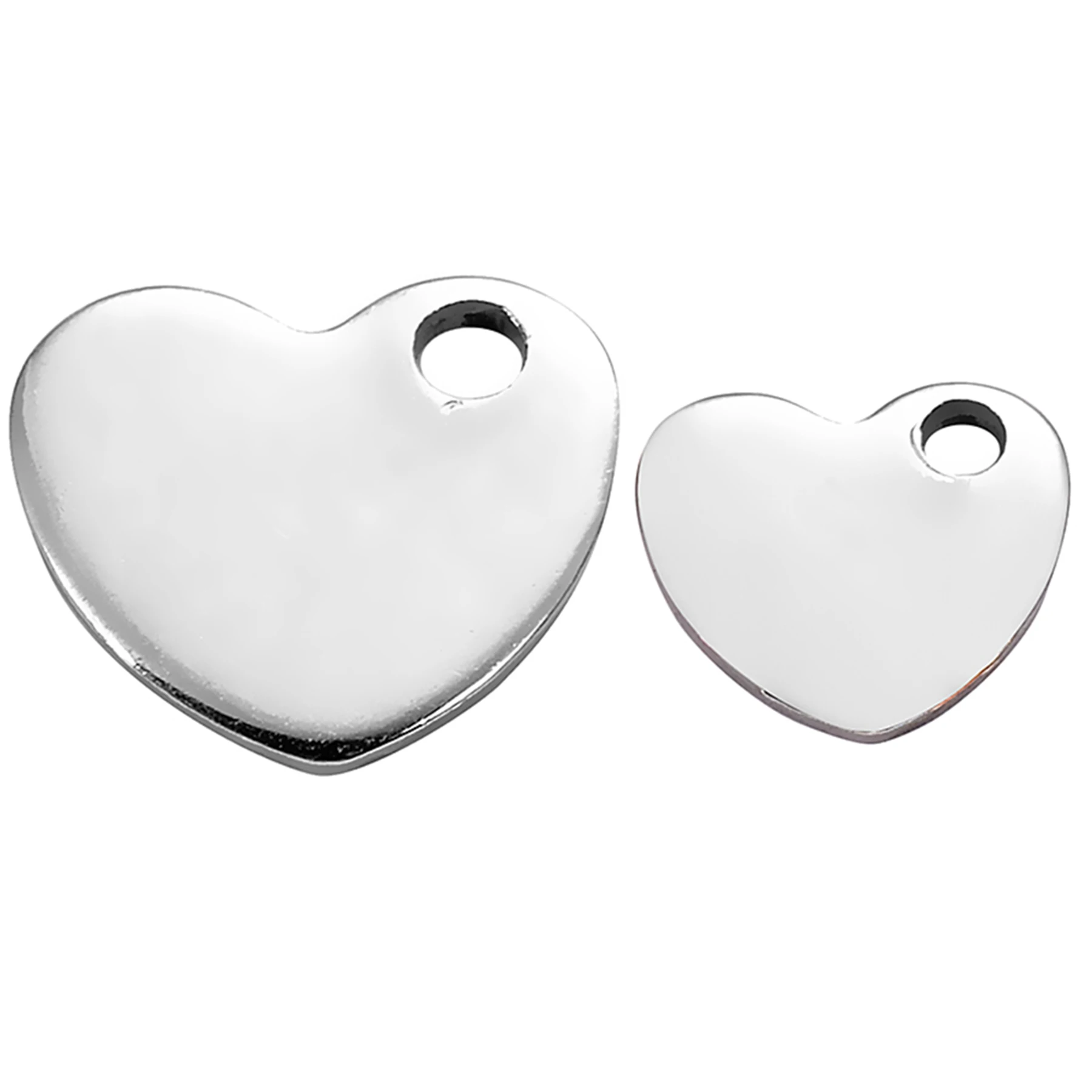 50Pcs/Lot Stainless Steel  6*7mm/9*10mm Heart Charm Tags Making Bracelet Necklace DIY For Jewelry Makings Wholesales