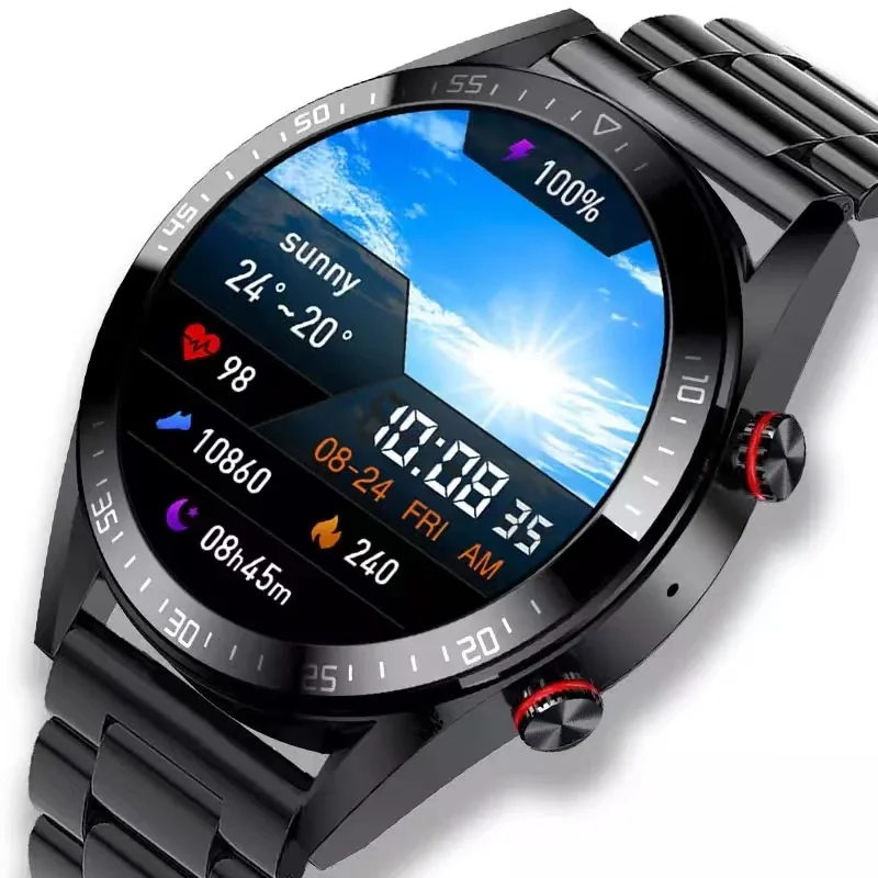 New 454*454 Screen Smart Watch Always Display The Time Bluetooth Call Local Music Smartwatch For Mens For Android TWS Earphones