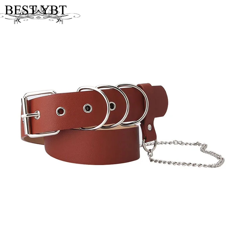 

Best YBT Women's Imitation Leather Belt Alloy Pin Buckle Belt Punk Personalized Fashion Chain Decoration Pants Women's Belt