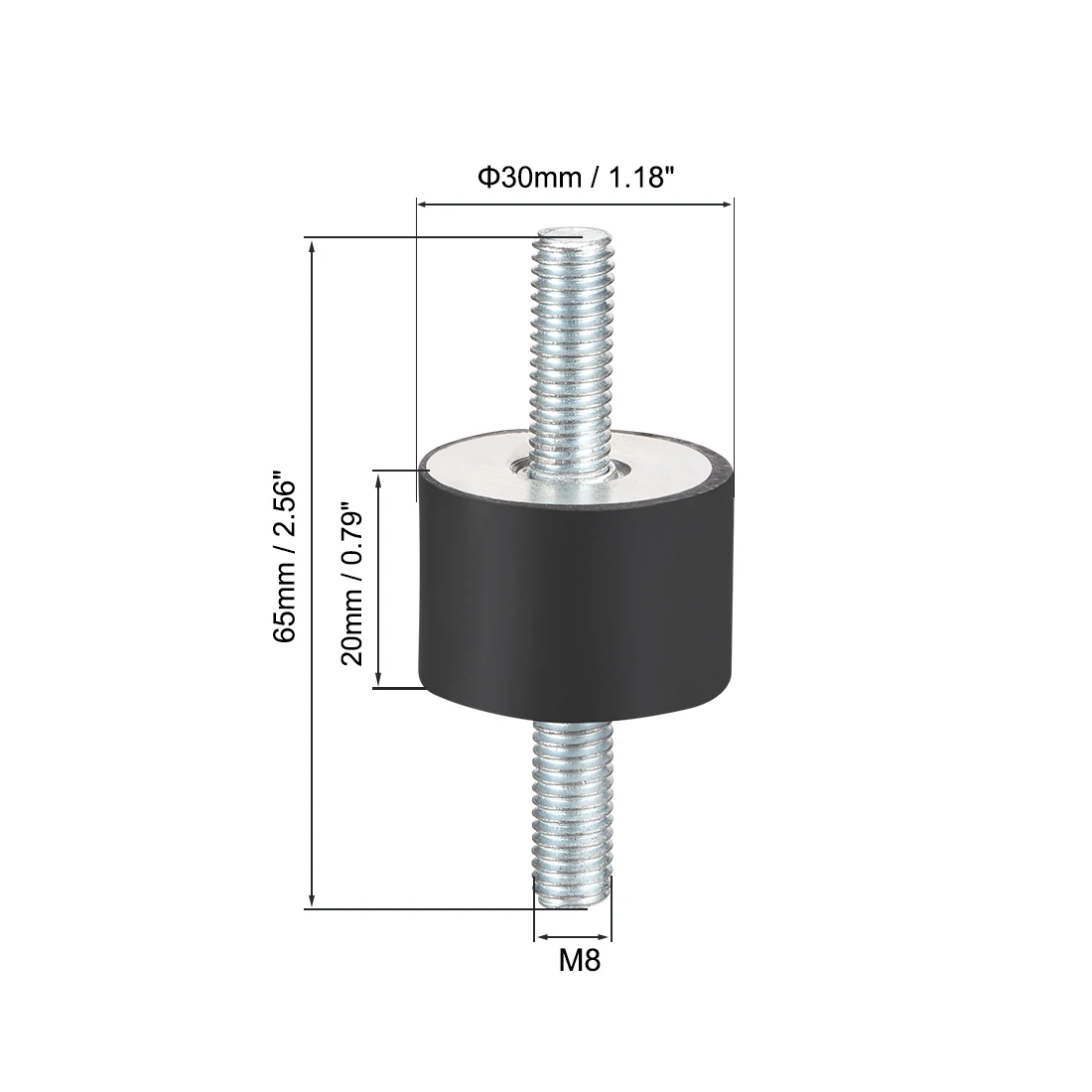 

uxcell 2pcs 30 x 20mm Rubber Mounts,Vibration Isolators,with M8 x 23mm Studs