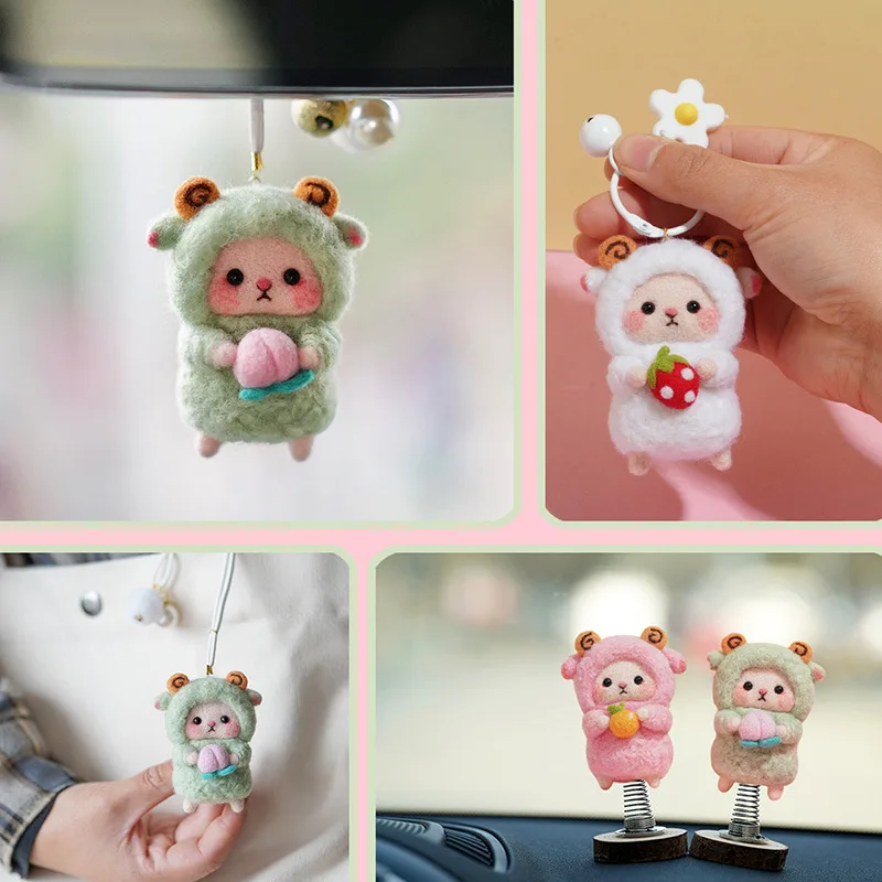 Non-Finished DIY Lovely Sheep Wool Felt Doll Needle Felting kit Accessories Felt Poked For Kids Children Handmade DIY Package
