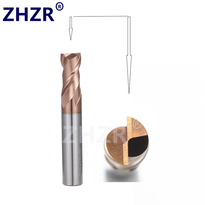 ZHZR  1PCS d1 1.5 2 2.5 3 3.5 4 mm 2 3 4F Tungsten carbide carbide milling cutter for high-speed milling machine