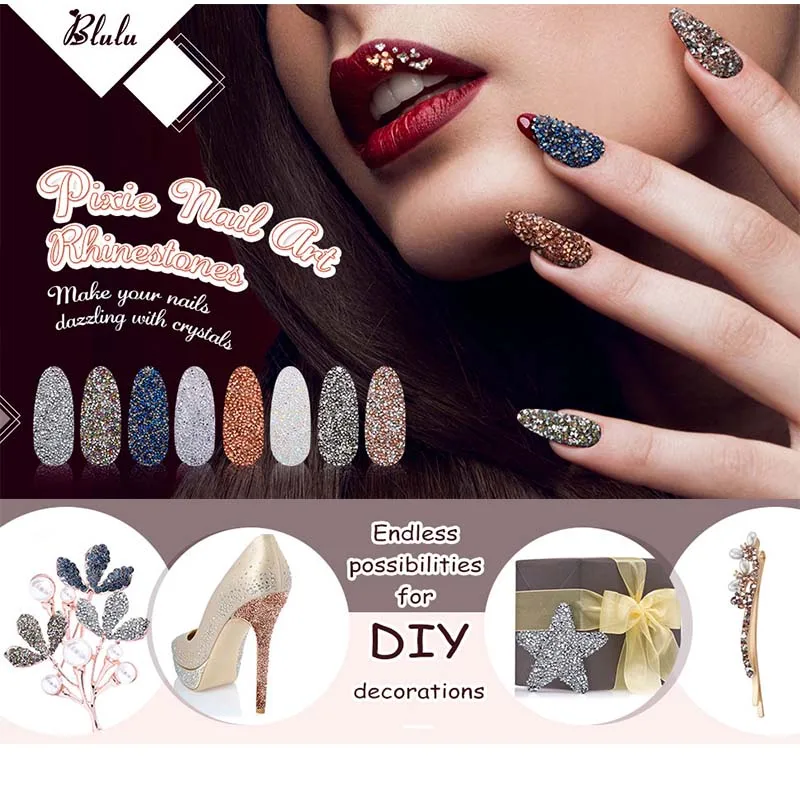 3000 sztuk szklany pilniczek do paznokci sztuki piasek dżetów Mini kryształy Micro Pixie DIY kamienie szlachetne 1.2mm 1.3mm ozdoba salonu piękności