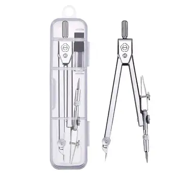 เข็มทิศวาดนักเรียนสแตนเลสเข็มทิศคณิตศาสตร์เรขาคณิตเครื่องมือสำหรับวงกลมเรขาคณิตชุดเครื่องมือสำหรับนักเรียน