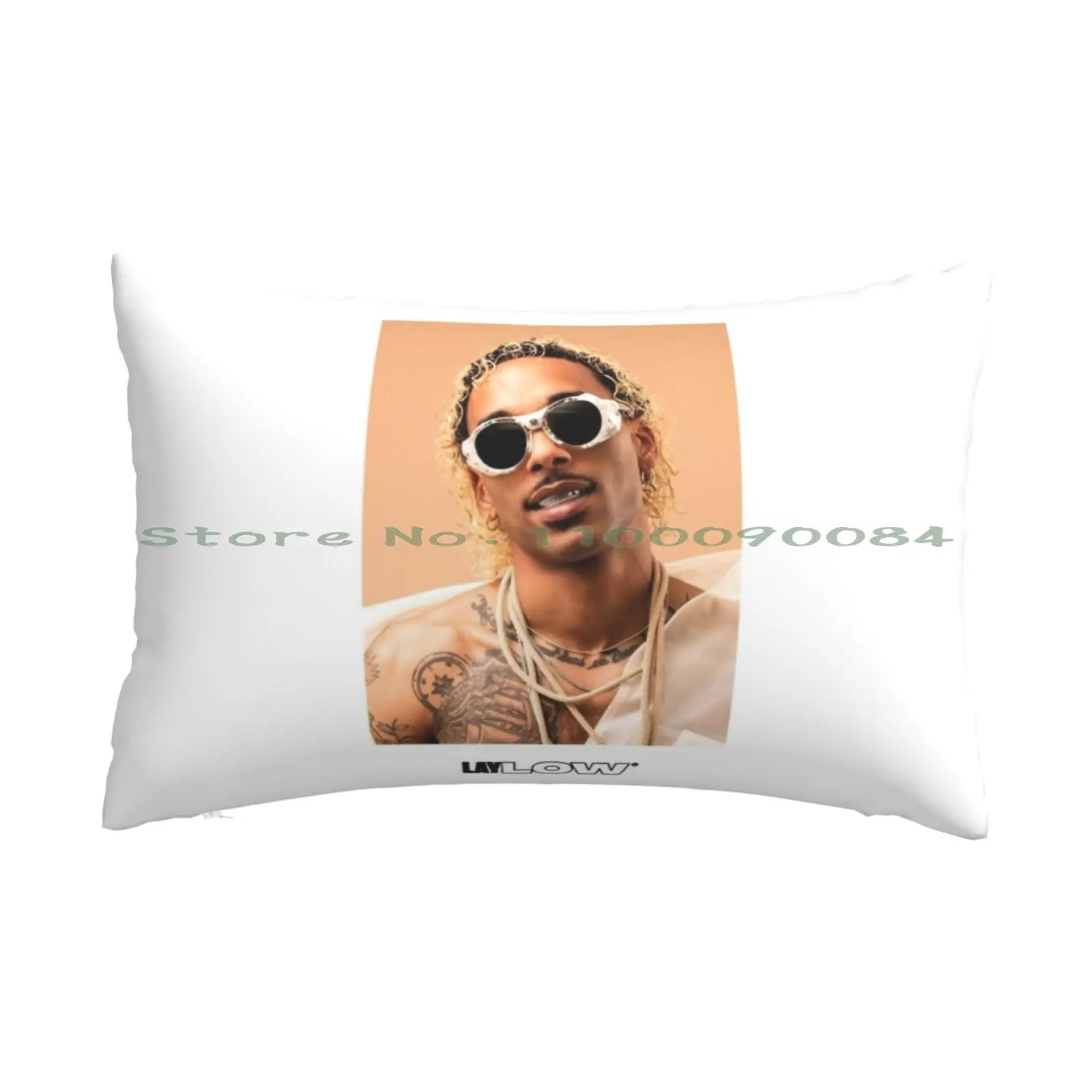 Laylow-Beige Portrait Pillow Case 20x30 50*75 Sofa Bedroom El Daiblo Motorcycle 20 El Motorbike France Rider French Racing Bike