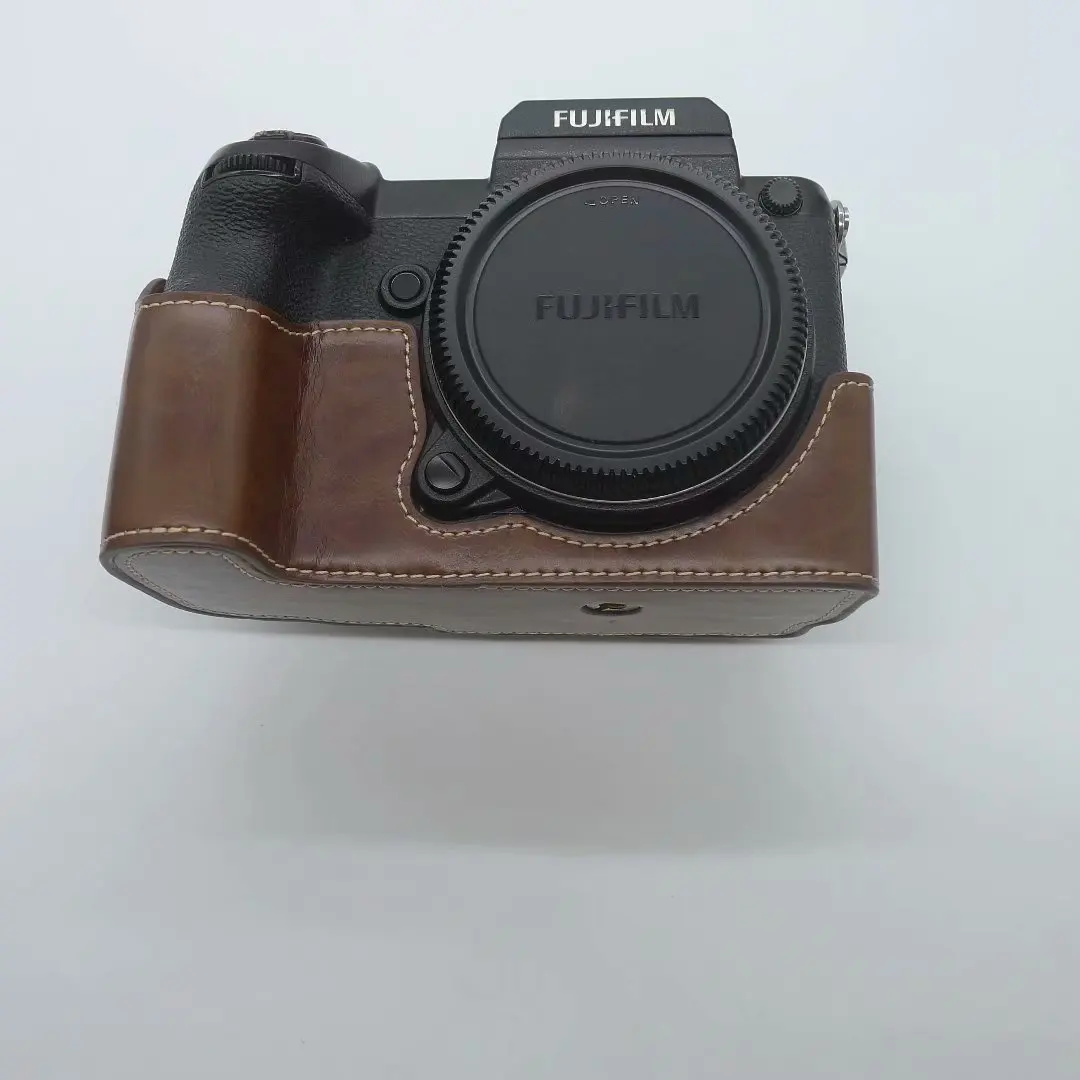 Funda protectora de media carcasa de cuero para Fuji GFX50S GFX50R 50S 50R bolsa para cámara Fuji GFX50S funda protectora