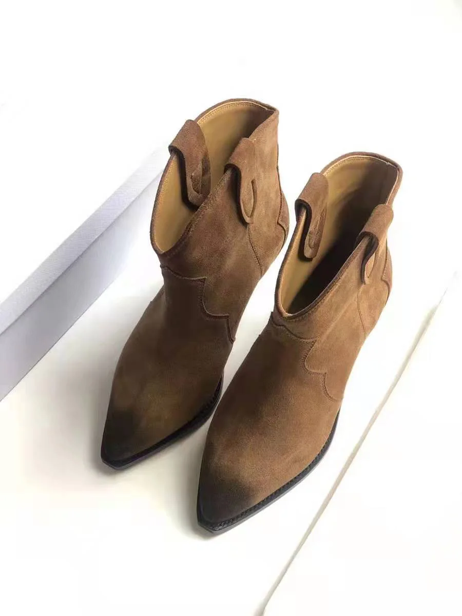 

Women's Shoes Paris Dewina 40 Cowboy Boots Genuine Suede Fashion Ankle Boots