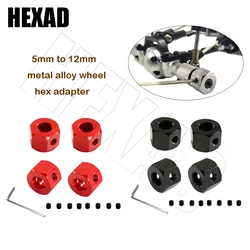 4PCS 5mm to 12mm Metal Combiner Wheel Hub Hex Adapter for WPL D12 C14 C24 B14 B16 MN D90 D91 RC Car Upgrade Parts