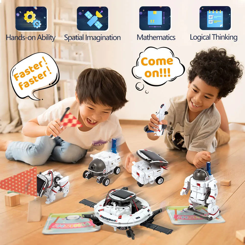 STEM 6 IN 1 Solar Robot Educational Toys Technology Science Kits Learning Development Scientific Fantasy Toy Kids Children Boys