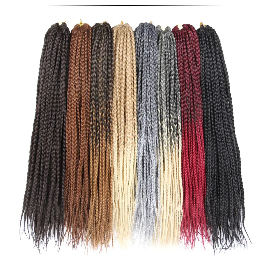 Alileader Synthetic Crochet Box Braids Hair Extensions 12Color Synthetic Box Braids Hair Extensions Crochet Synthetic Hair Braid