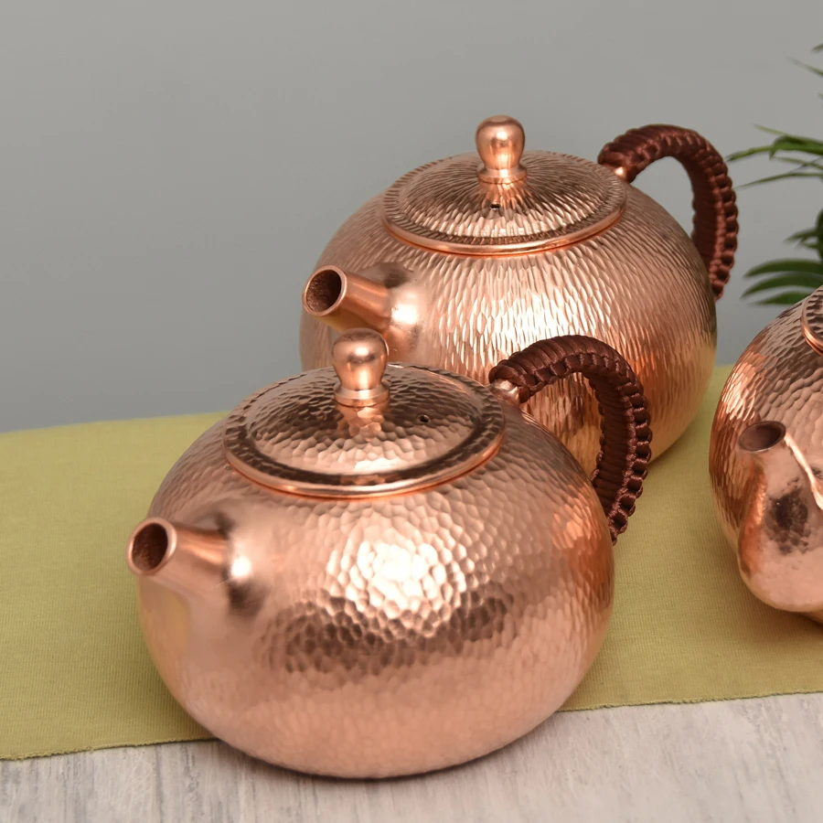 Pure Copper Handmade Tea Pot, Chinese Style Kettle, Kung Fu Tea Drinkware, Tableware, 500ml