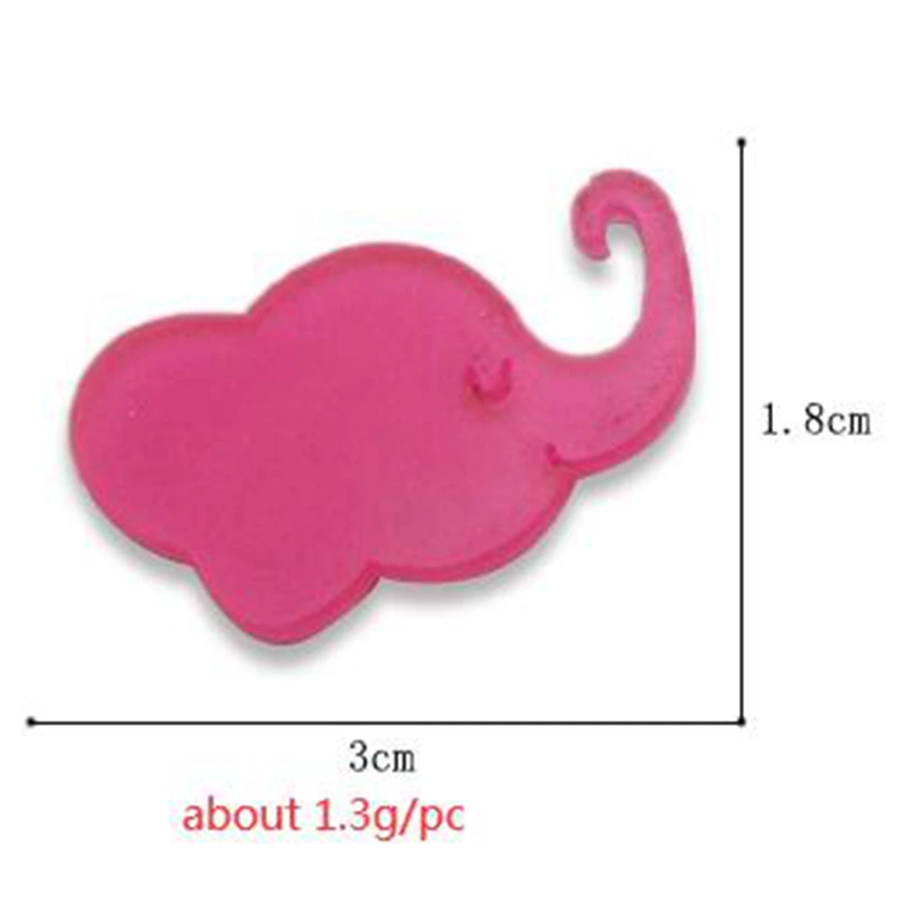 100pcs/lot candy color frosted acrylic cute elephant padded applique Crafts for headwear hairbands DIY accessories