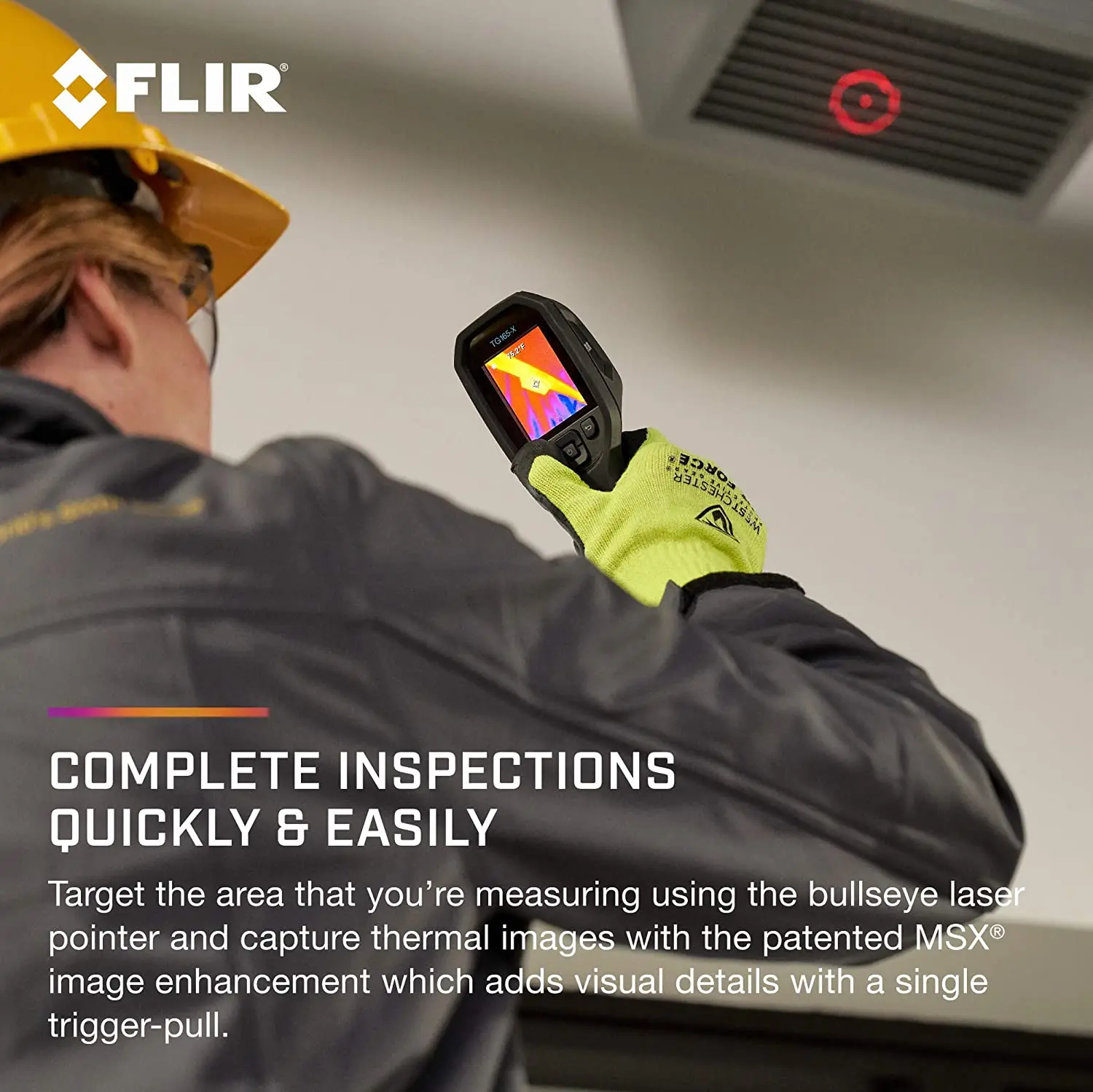 FLIR TG165-X بقعة الكاميرا الحرارية الصناعية المحمولة أنابيب التدفئة الكهربائية التفتيش TG165 الليزر الأشعة تحت الحمراء الحرارية التصوير