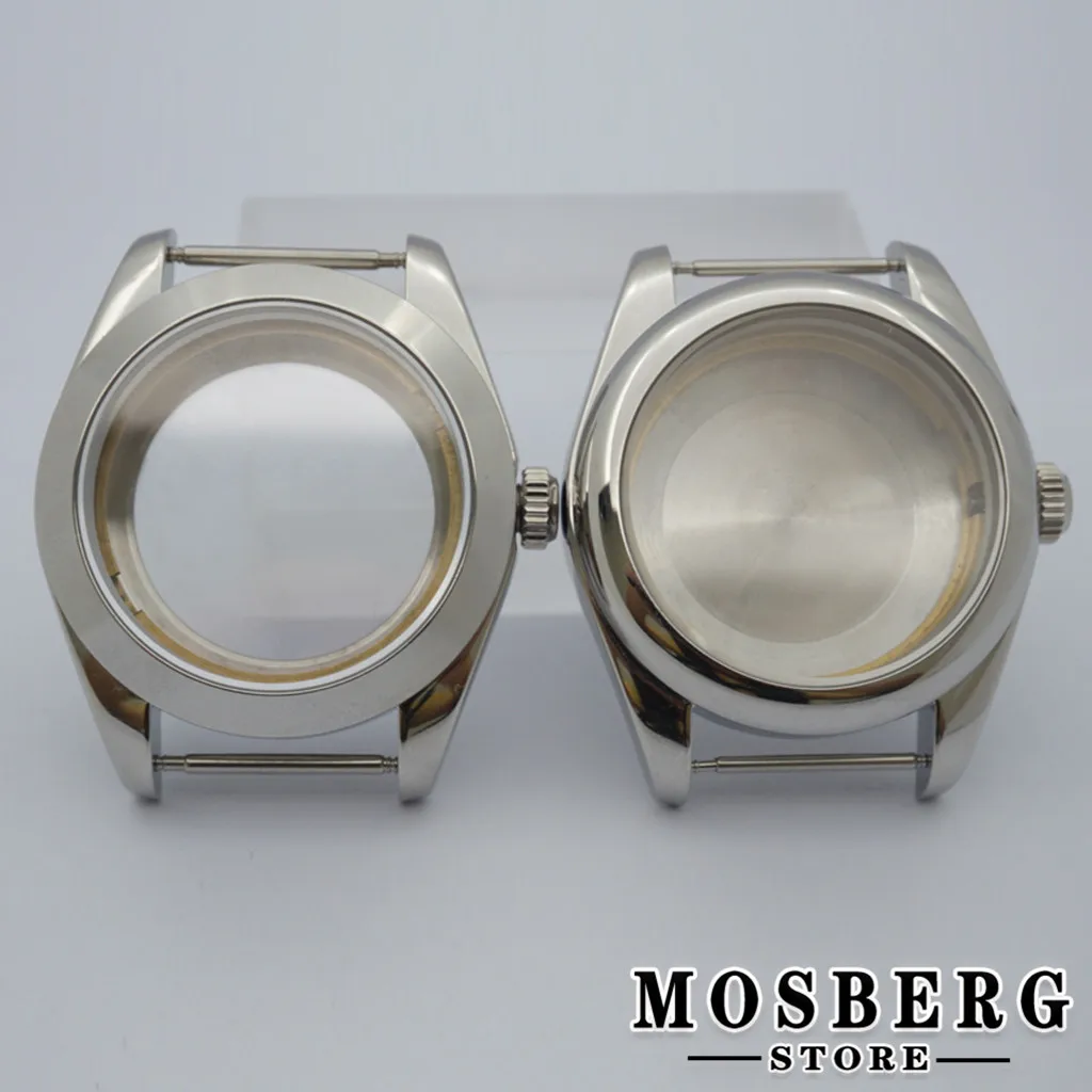 40mm Watch Cases Thoroughly Secret Bottom Stainless Steel Sapphire Glass Modified Accessories Case For  NH35 NH36 4R36A Movement