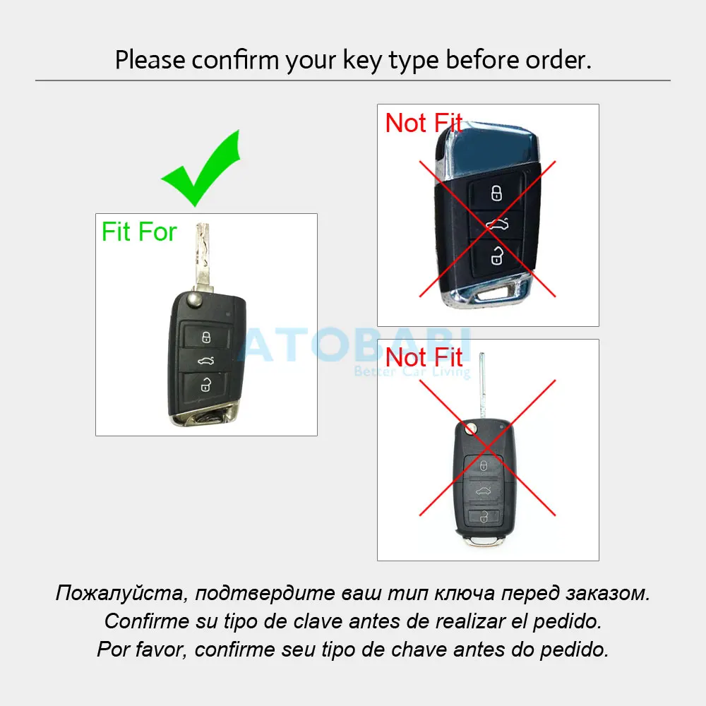 TPU Car Key Case For VW Volkswagen Golf MK7 Tiguan GTI EOS Skoda Octavia Seat Arona 3 Button Flip Remote Control Protector Cover